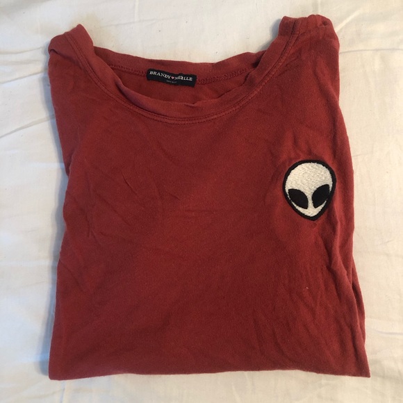 Brandy Melville Embroidered Short Sleeve T-Shirt - Picture 1 of 3